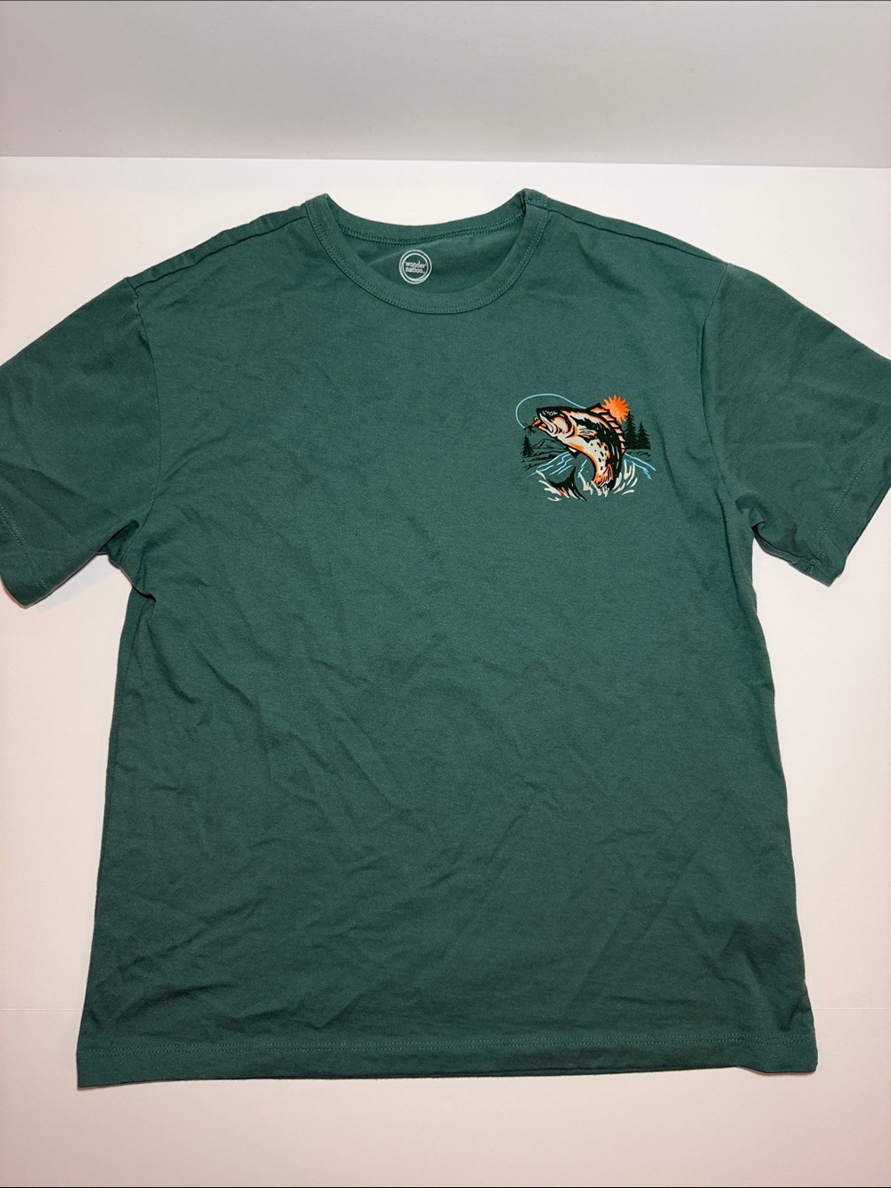 Boy’s Green Short Sleeve Tee with Fish Graphic